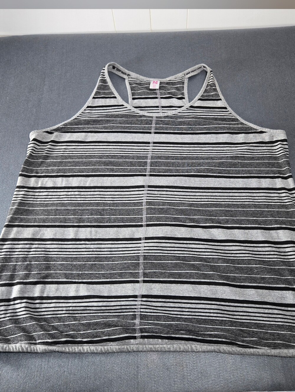 Lane Bryant Gray & Black Striped Racerback Tank